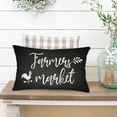 thumbnail image 2 of Farmers Market Pillow Covers 12x20 Inch Rooster Wheat Simple Black Quote Decorative Farmhouse Cotton Linen Throw Pillow Cases for Home Sofa Couch Decor, 2 of 5