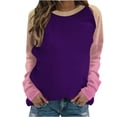 thumbnail image 4 of GigrtiJin Women Long Sleeved Gradient Sweatshirt Plus Size Round Neck Casual Pullover Top Fashion Going out Basic Blouse, 4 of 5