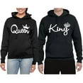 thumbnail image 1 of Wild Bobby Queen King Matching Cute Gift Idea Anniversary Wedding | Matching Couples Set Hoodie Couples Sweatshirt, Mens S-Womens XL,, 1 of 4
