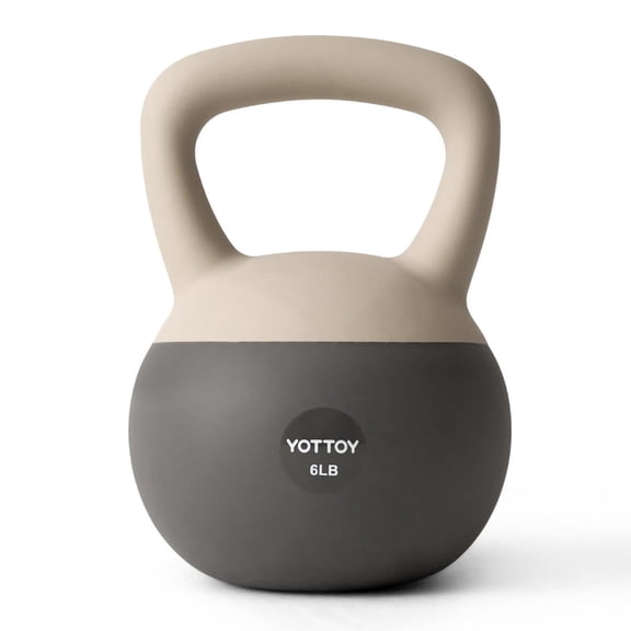 6LB White YOTTOY Soft Kettlebell — Cushioned Base, Wide Non-Slip Handle