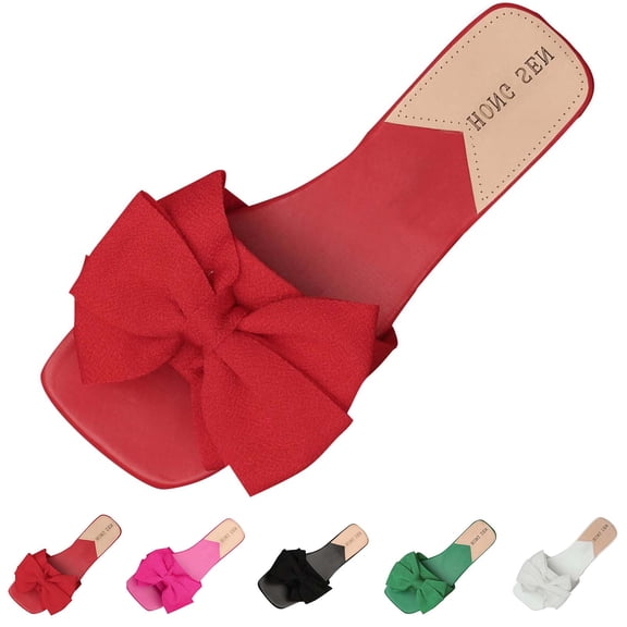 ATENAR Women Sandals Outdoor Comfortable Sandals for Women Slide Shoes Women Red 7.5