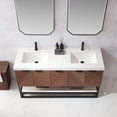thumbnail image 6 of Mahon 60MB" Double Bath Vanity in N.A Deep Walnut with White Grain Stone &Mirror, 6 of 16
