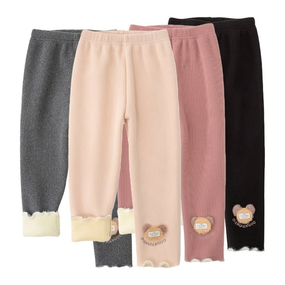 KYAIGUO 2-10T Baby Toddler Girls Fall Winter Leggings Toddler Cute Fleece Warm Tights Pants Bottoms Soft Thick Trousers