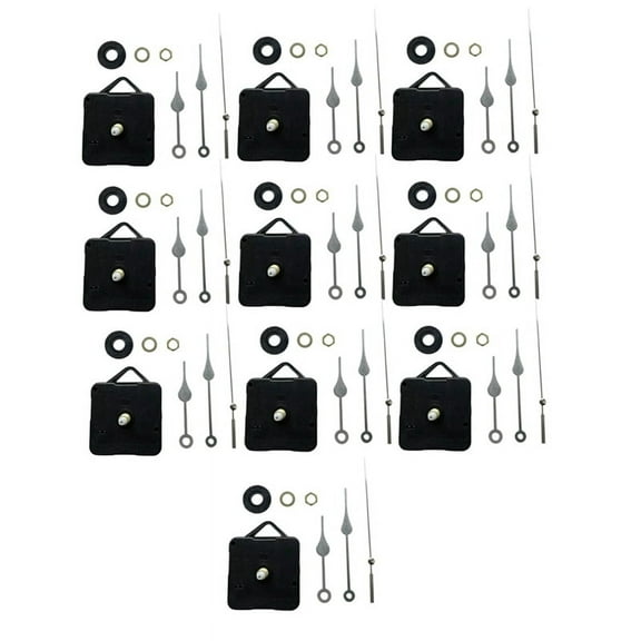 10Pcs DIY Silent Movement Mechanism Spindle Hands Sets Wall Quartz DIY Clock Movement Mechanism Repair Part Clock Kit