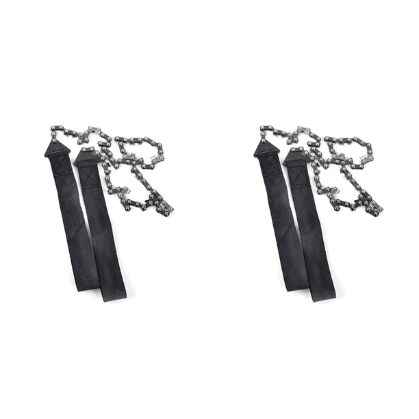 Herramienta de corte de árbol portátil de cadena de cuerda de mano de 24 pulgadas para uso en exteriores negro