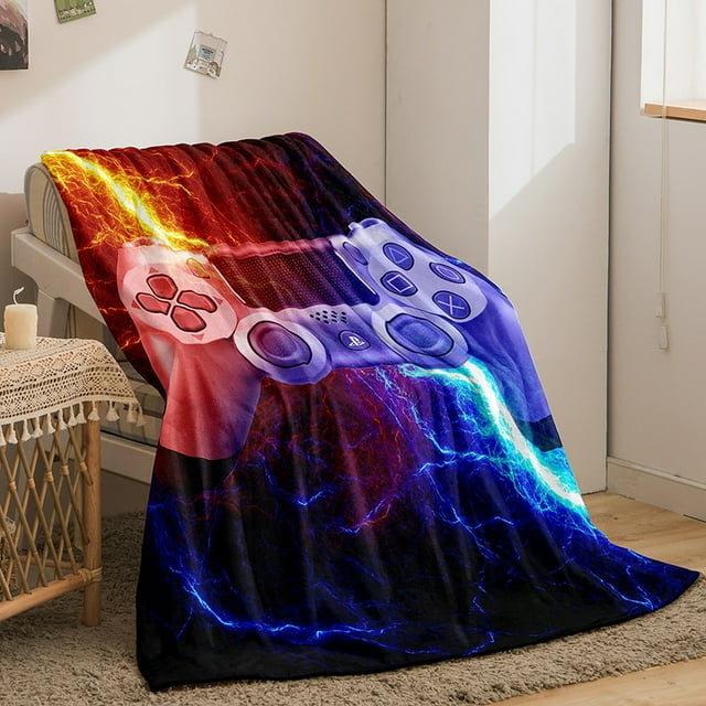 Gaming Blanket Throw for Boys Teen Gamer Blanket Fleece Blankets Gamer