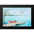 thumbnail image 2 of Gaynor, Janice 18x13 Black Modern Framed Museum Art Print Titled - Fishing Dock With Mallards, 2 of 5