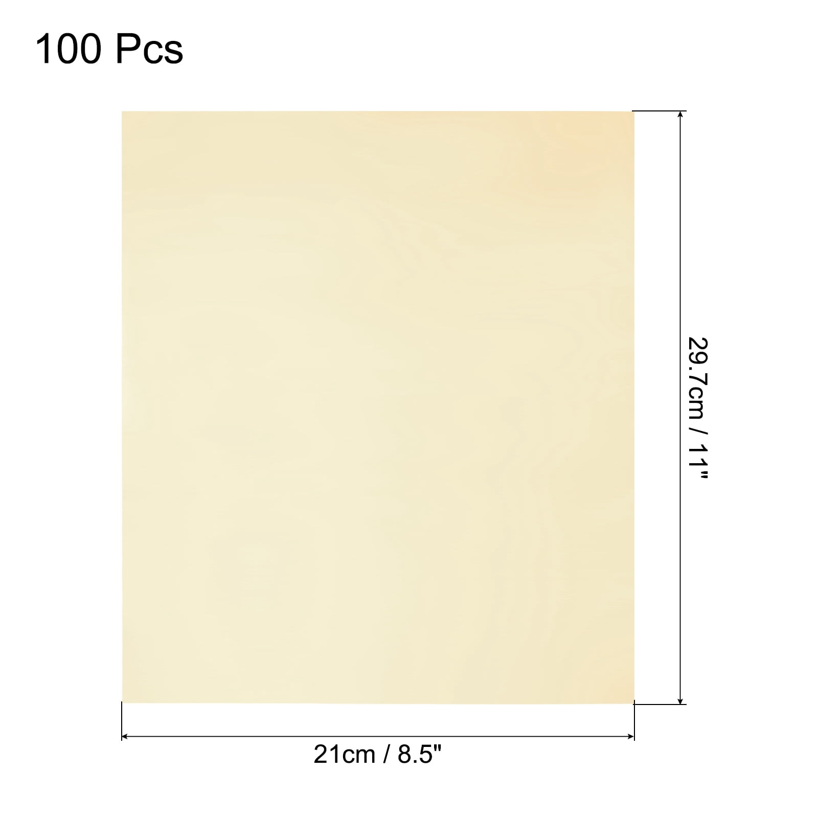 Uxcell 100 Pack Toner Reactive Foil Transfer Sheets 8.5x11 A4 Hot Foil Paper for Laser Printer Scrapbooking,Light Gold