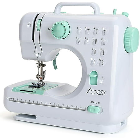 Portable Sewing Machine,Mini Sewing Machine for Beginner,Electric Crafting Mending Household Sewing Machines,12 Stitches 2 Speed with Foot Pedal Perfect for Basic Sewing, Women, Kids