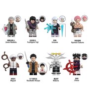 WaGnua Jujutsu Kaisen Minifigures Set 8 PCS – Ryomen Sukuna Miguel Makora Action Figures, Compatible Puzzle Model Building Blocks Toy, Perfect Birthday Gift
