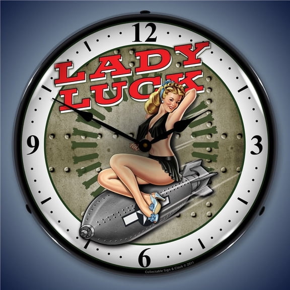 Lady Luck Wall Clock, Lighted