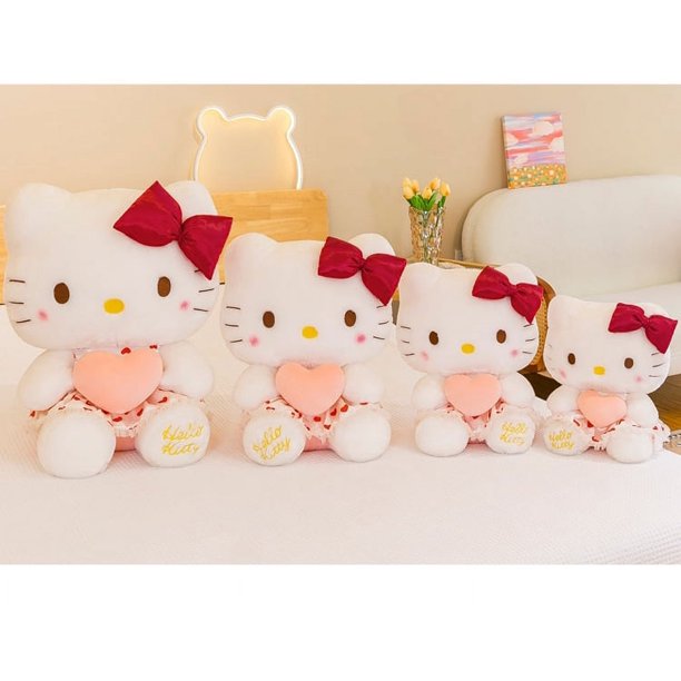 Popular lindo abrazando corazón rosa KT gato de peluche de juguete ropa de cama para niños juguete relajante cómodo encantador adorno para el hogar