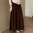 thumbnail image 6 of Women'S Winter Knitted Pleated Midi Skirt A-Line Flared Casual Warm Thermal Long Skirt With High Waist Skirts For Women, 6 of 6