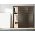 thumbnail image 3 of Sliding Closet Bypass Doors | Planum 0010 Chocolate Ash | Sturdy Top Mount Rails Moldings Trims Hardware Set | Wood Solid Bedroom Wardrobe Doors -48" x 84" (2* 24x84), 3 of 6
