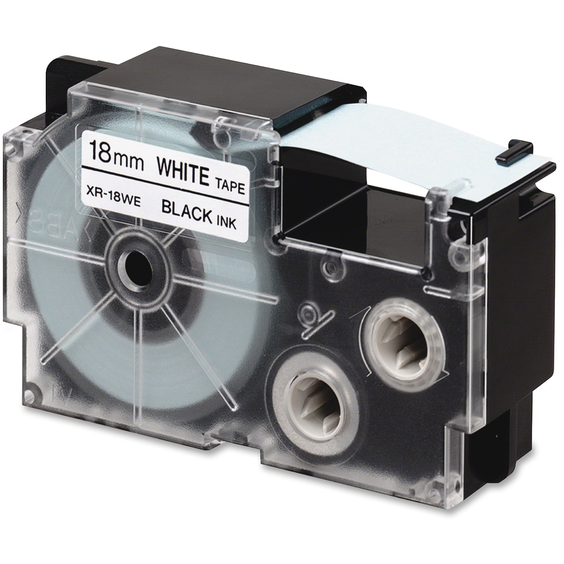 Casio Tape Cassette for KL Label Makers, 3/4in x 26ft, Black on White