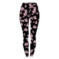 thumbnail image 3 of HOOJT Clearance!Leggings for Women Gym Yoga Pants with Pockets Floral Printed High Waist Workout Tights Running Sports Activewear Fitness Stretchy Pant, 3 of 4