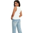thumbnail image 4 of DARING DIVA Women's Summer Ribbed High Neck Casual Basic Tank Tops XL White Print, 4 of 7