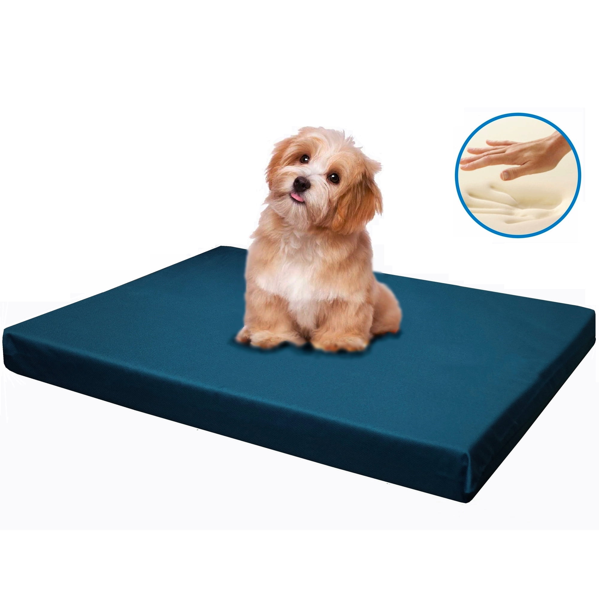 Dogbed4less 42"x28"x3" Dog Cat and Puppies Memory Foam Pet Bed with Waterproof Removable Cover