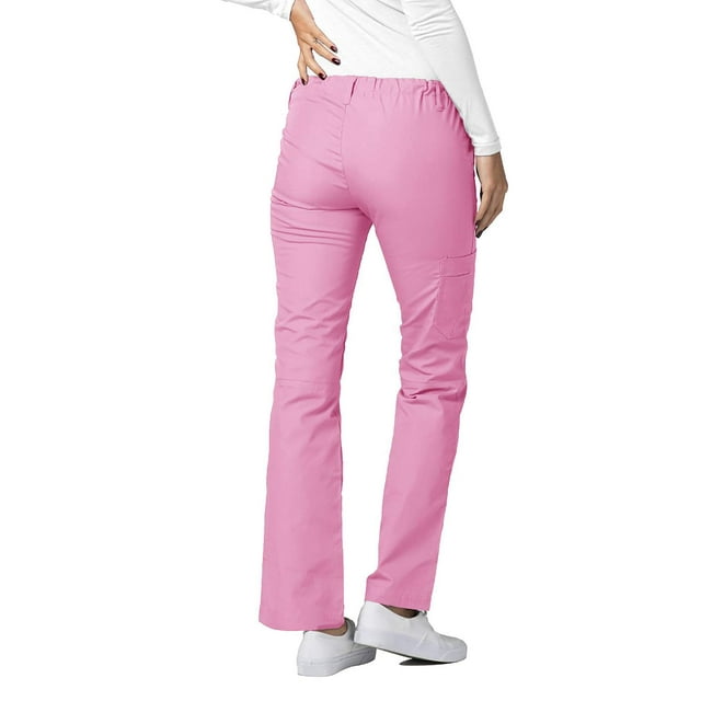 Adar Pantalon d'Uniforme Droit pour Femmes Universal, à Cordon, Popeline Durable, Noir