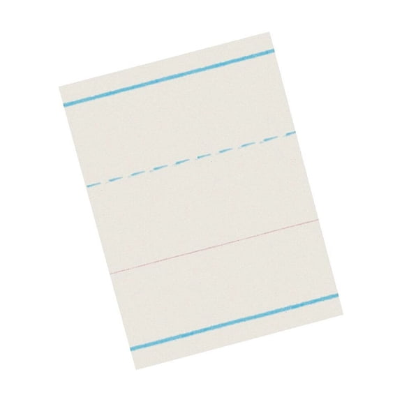 Zaner-Bloser, PACZP2610, Broken Midline Ruled Paper, 500 Per Ream
