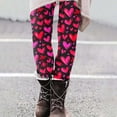 thumbnail image 4 of DDAPJ pyju Women's Valentines Day Leggings Love Heart Print Yoga Pants Elastic Waist Slim Fit Casual Workout Running Tights Valentines Day Gifts Multicolor#2 XL, 4 of 6