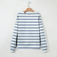 thumbnail image 5 of Otntypg Womens Casual Striped Sweatshirts Lightweight Fall Long Sleeve Basic Crewneck Pullover Tops Loose Basic Athletic Workout T-Shirts Light Blue XL, 5 of 5