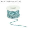 thumbnail image 2 of Uxcell 10 Yard 3mm Crystal Rhinestone Diamond Close Chain Trim for Sewing,Crafts,White Gems Blue Base, 2 of 5