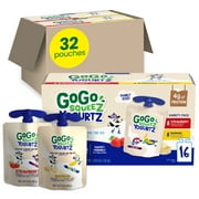 GoGo SqueeZ yogurtZ Strawberry and Banana Snack Pouches, 3 oz, 32 Pack
