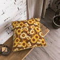 thumbnail image 5 of KLL Vintage Wood Grain Sunflower B Decorative Throw Pillow Covers Velvet Soft for Couch Sofa Bedroom Living Room Outdoor (No pillow core)-, 5 of 5