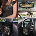 thumbnail image 3 of Uorisanigo Cute Pug Set of 15 Front Back Seat Cover Full Set with Steering Cover Seat Belt Pad Car Garbage Can Air Vent Storage Box Rearview Mirror Cover Car Cup Coasters Key Chain Interior Decor, 3 of 7