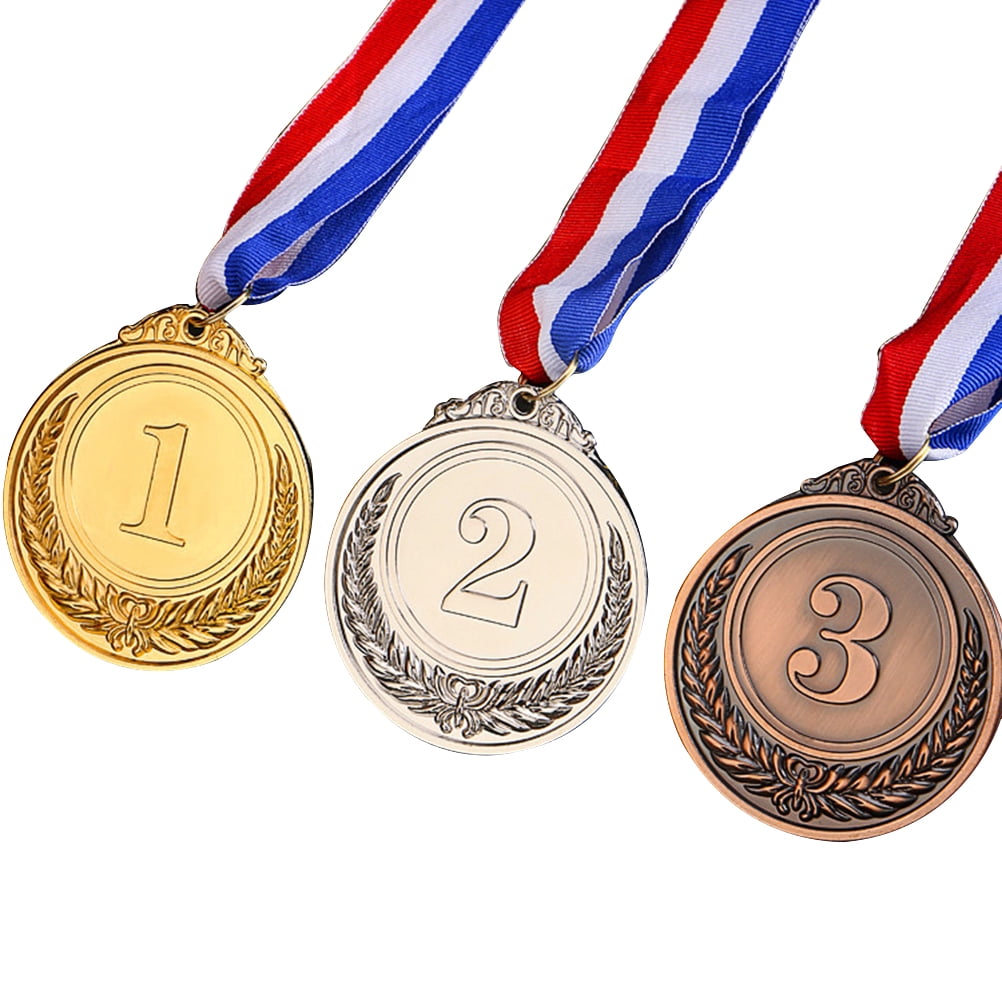 6pcs Medal Award General Sports Medal Gold Silver Bronze Medal for