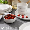 thumbnail image 5 of 28oz Large Ceramic Soup Bowls Set of 4, Matte White with Wavy Rim, Oven, Microwave & Dishwasher Safe, 5 of 6