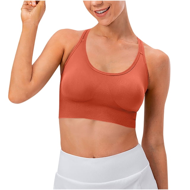 JIUIKE Débardeurs pour Femmes avec Soutien-Gorge Intégré Dos Nageur Sans Manches Col Rond Crop Top de Yoga Course Gym Soutiens-Gorge de Sport