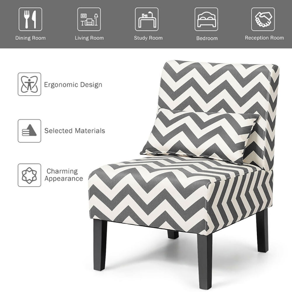 Finihen Armless Accent Living Room Chairs, Modern Side Chair, Accent Armless Single Sofa with Lumbar Pillow for Home and Office, Gray Finihen Armless Accent Living Room Chairs, Modern Side Chair, Accent Armless Single Sofa with Lumbar Pillow for Home and Office, Gray