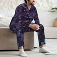 thumbnail image 7 of Naloa Lilac Men’s Pajamas Set - Long Sleeve Button Down Sleep Shirt and Pajama Bottoms Sleepwear Set-X-Large, 7 of 7