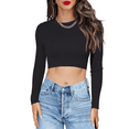 thumbnail image 2 of PrettyGuide Women's Knit Cropped Top Long Sleeve Crisscross Tie Back Casual Ribbed Fitted Crop Tee Shirt, 2 of 6