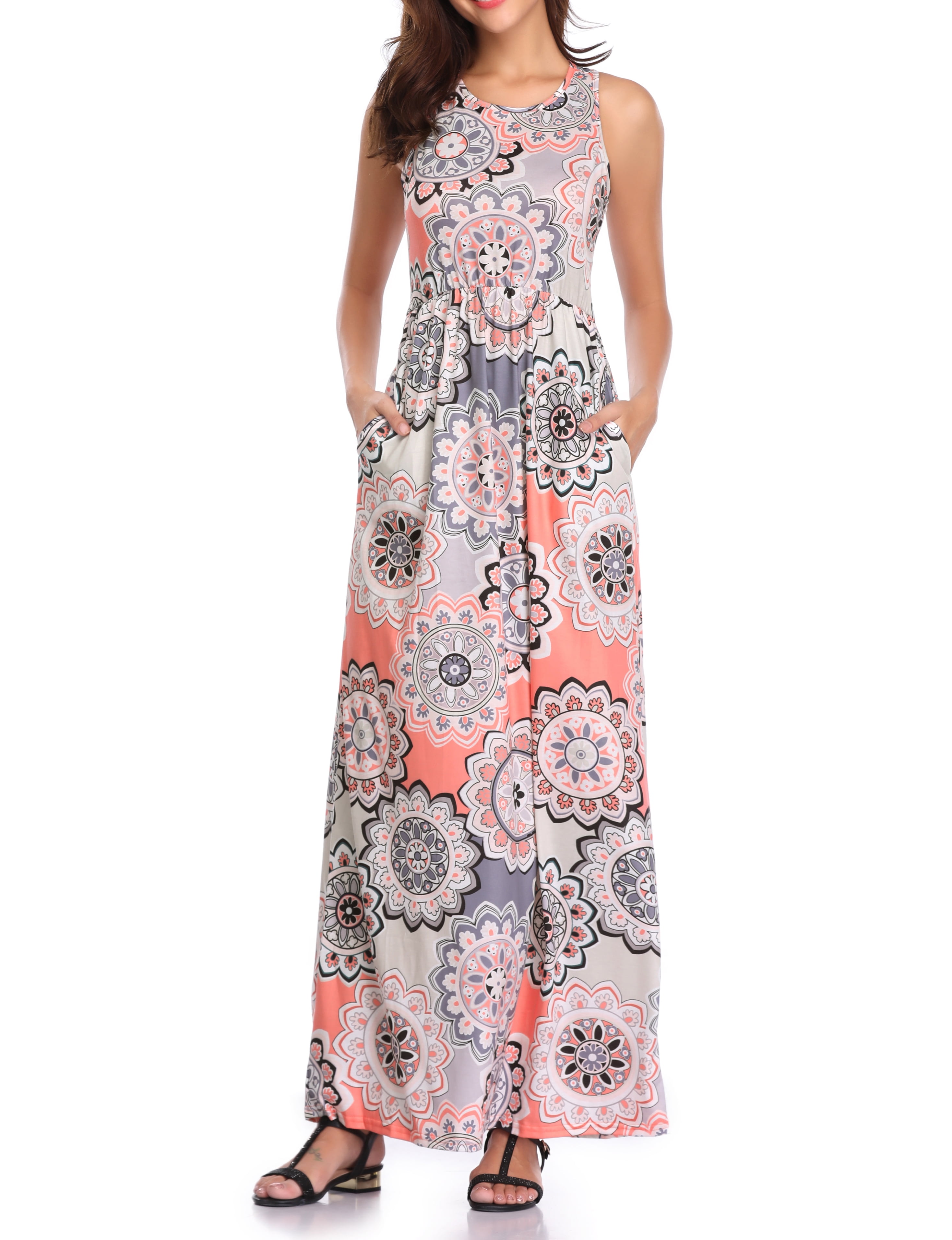 casual sleeveless maxi dress