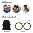 thumbnail image 6 of Turandoss Natural Tiger Eye Rope Bracelets for Men Layered Black Lava Rock Stone Chakra Adjustable Aromatherapy Essential Oil Diffuser Healing Jewelry Fathers Day Birthday Gifts for Men Boys, 6 of 10
