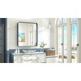 thumbnail image 2 of TokeShimi 30 x 36 Inch Blue Bathroom Mirror for Wall Vanity Mirror with Non-Rusting Aluminum Alloy Metal Frame Rounded Corner for Modern Farmhouse Home Decor (Horizontal/Vertical), 2 of 8