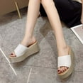 thumbnail image 2 of Anuirheih Slip on Sandals Women,Women's Summer Casual Slippers Thick Bottom Wedged-heel Fashion Slippers(White), 2 of 5