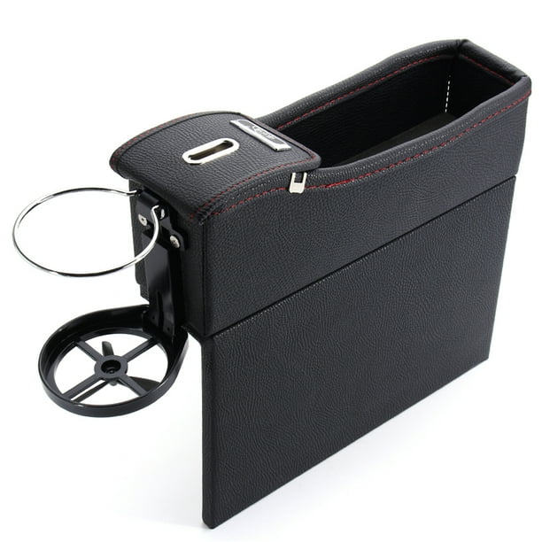 PU Leather Car Seat Storage Box Car Cup Holder Car Coin Organizer
