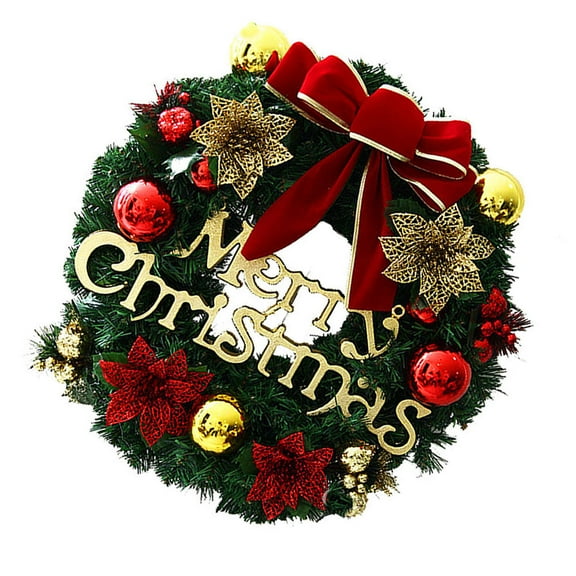 Multi Color Christmas Wreath with LED Light String Decorative Garland for Festive Home Decor