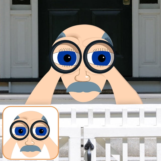 Ganfancp Binocular Espiar Valla Peeker Yard Art Jardín Nosy Vecino Pareja 1 Anciano 1 Anciana