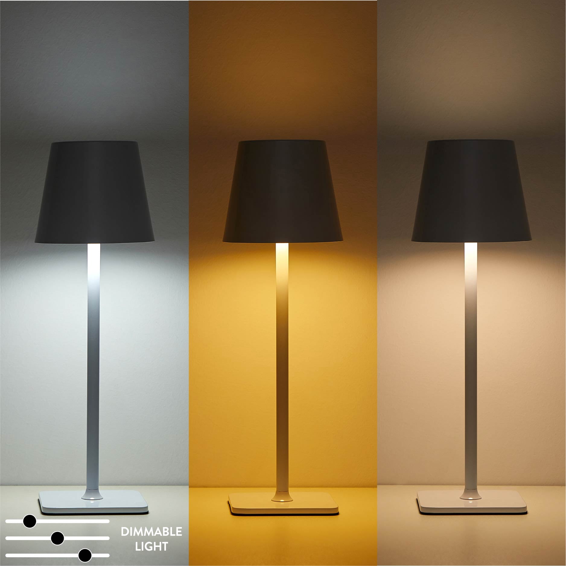 Mainstays Rechargeable 13" Table Lamp, White