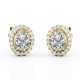 thumbnail image 1 of Pendientes de botón JeenMata con halo de Moissanita de 2,2 quilates Chapado En oro amarillo de 18 K sobre plata, 1 of 5