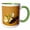 Green/White, variant on 3drose, Imperial Sand Dunes Recreation Area, Ca. Brown-eyed Primrose Flowers., 15oz Two-tone Yellow Mug