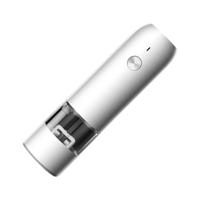 Molinillo de pimienta eléctrico Bewildely Molino de sal de acero inoxidable recargable 6 engranajes blanco