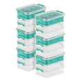 thumbnail image 1 of Sterilite Convenient Home 3-Tiered Stack Carry Storage Box, Clear (6 Pack), 1 of 12
