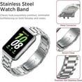 thumbnail image 3 of FESIGN Stainless Steel No Gap Watch Band Compatible with Samsung Galaxy FIT3 Metal Replacement Strap for Samsung Galaxy FIT 3 for Women Men, Silver, 3 of 7