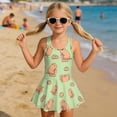 thumbnail image 3 of Uourmeti Playful Cartoon Capybara & Cookie Skirted One Piece Swimsuit - Soft Stretchy Quick Dry Swim Dress for Girls, Perfect for Beach & Pool, 3 of 8